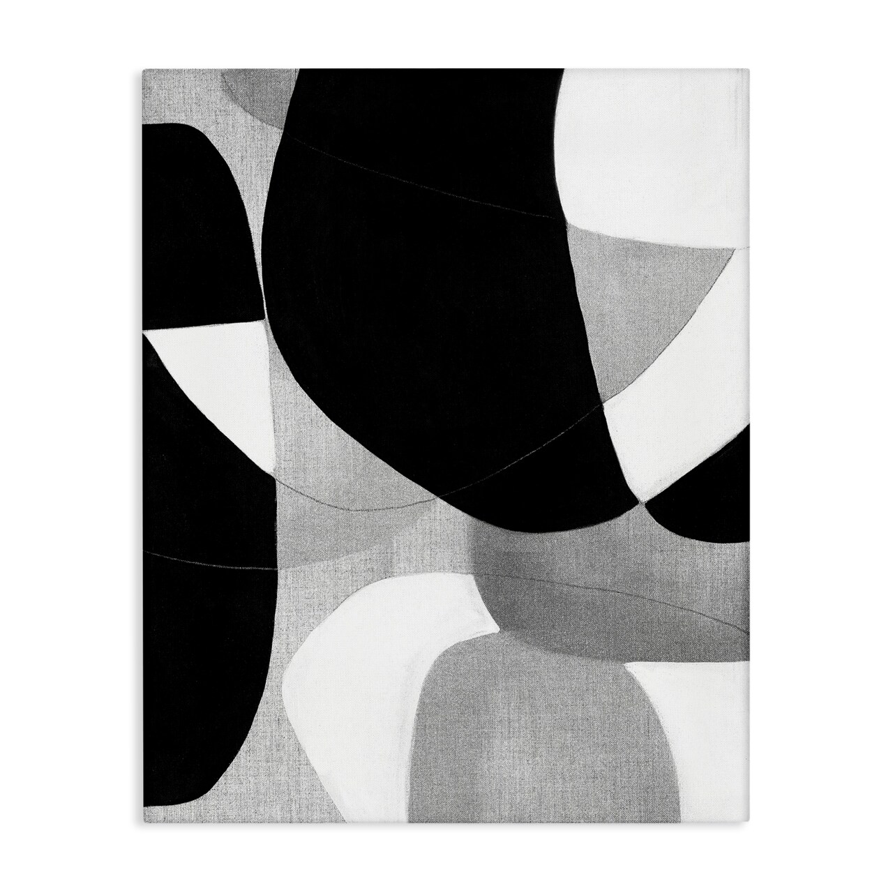 Stupell Industries Monochrome Oblong Shapes Canvas Wall Art Design by Kippi Leonard